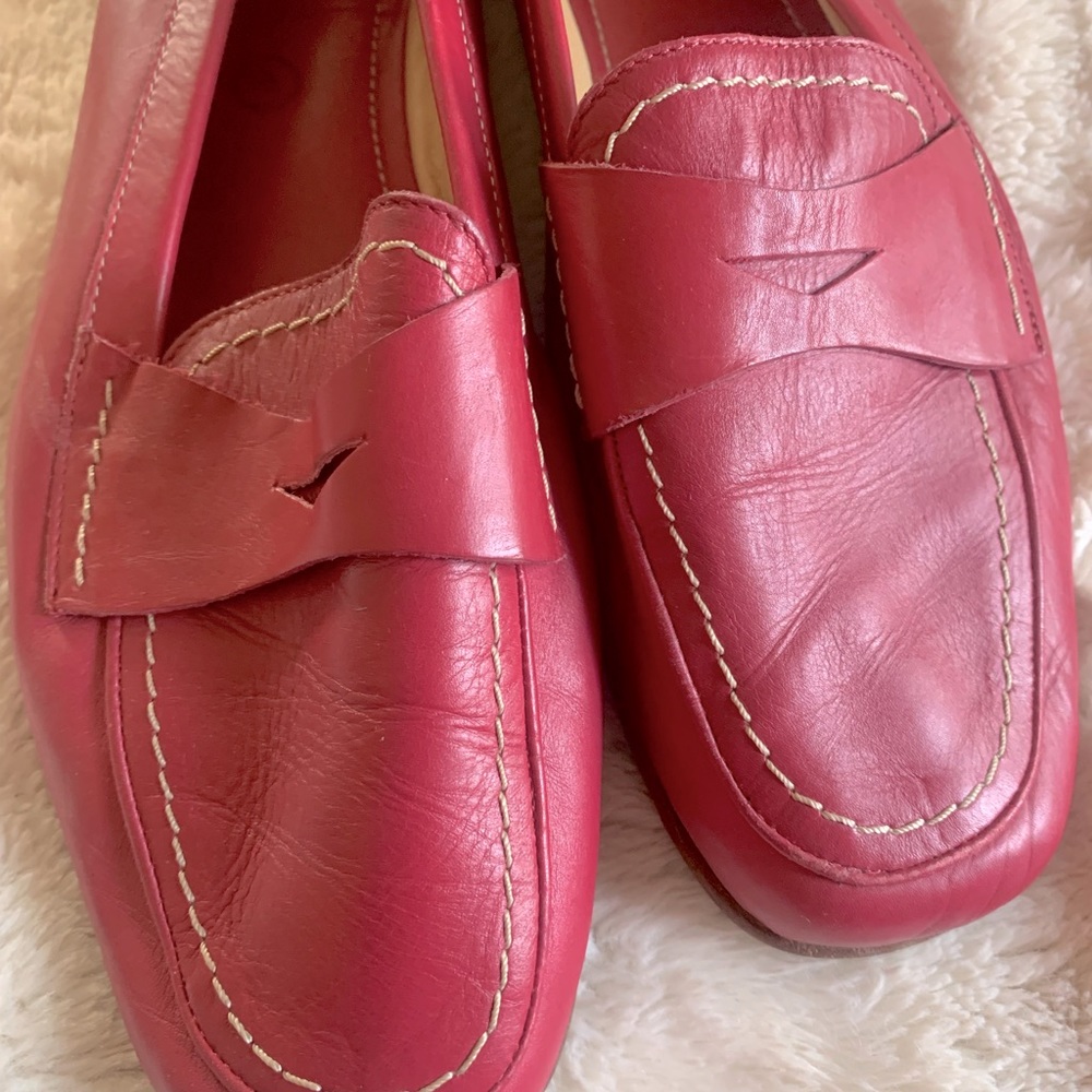Coach pink leather loafers